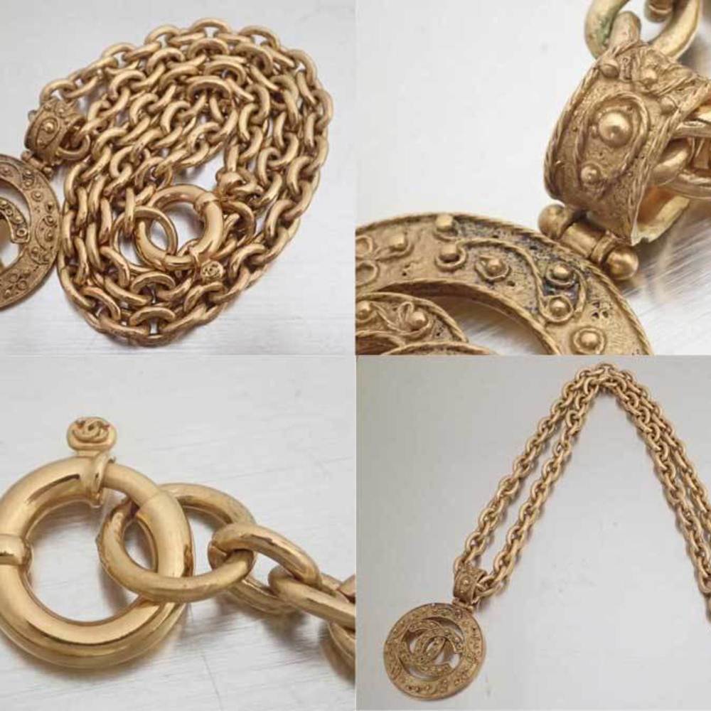 CHANEL necklace here mark gold pendant chain Lady's - Picture 5 of 5
